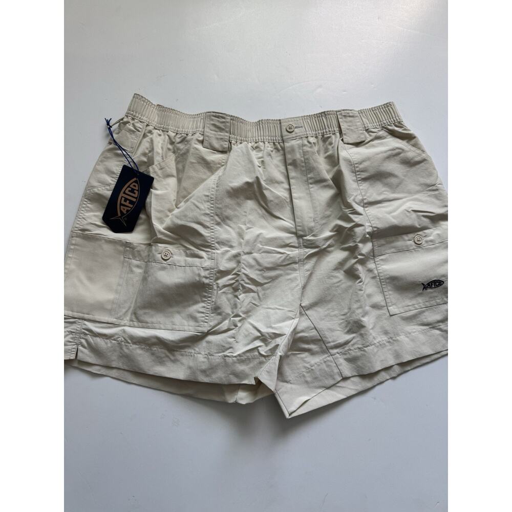 Aftco M01 Original Fishing Shorts Men's Size 44 Beige NWT Nylon 6” Inseam